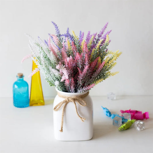 1 Bündel Künstliche Blumen, Romantische Provence-Lavendel-Kunststoff-Heimdekoration, Vase Für Hochzeitsdekoration, Korn-Weihnachts-Kunstpflanze