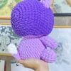 Cute Stuffed Cat With Purple Scarf on Head