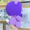 Cute Stuffed Cat With Purple Scarf on Head