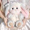 Cute Stuffed Rabbit With Bow Tie Around Neck