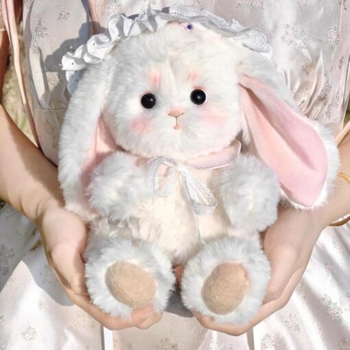 Cute Stuffed Rabbit With Bow Tie Around Neck