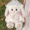 Cute Stuffed Rabbit With Bow Tie Around Neck