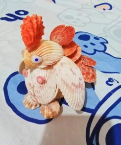 Decorative Rooster Made of Seashells