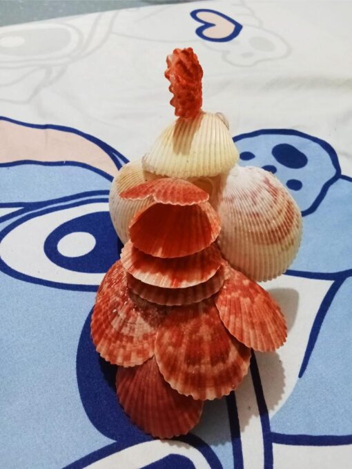 Decorative Rooster Made of Seashells