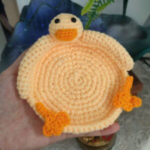 Set of 2 Cute Orange Duck Design Coasters