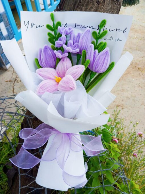 Tulip Bouquet Made of Velvet