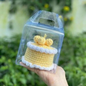 Wool Crochet Ornament With Cupcake Design