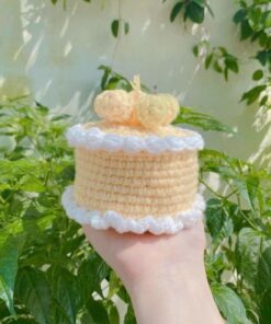 Wool Crochet Ornament With Cupcake Design