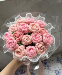 Wool Crochet Rose Bouquet